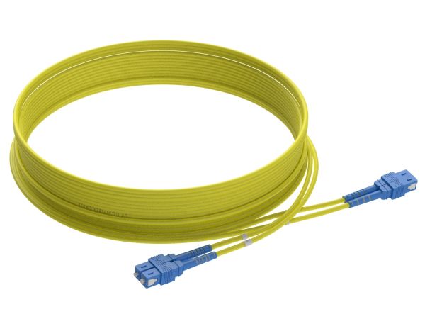 15m (49ft) SC UPC to SC UPC Duplex 3.0mm PVC (OFNR) 9/125 Single Mode Fiber Patch Cable - 3