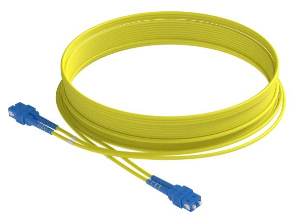 15m (49ft) SC UPC to SC UPC Duplex 3.0mm PVC (OFNR) 9/125 Single Mode Fiber Patch Cable