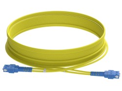 15m (49ft) SC UPC to SC UPC Duplex 3.0mm PVC (OFNR) 9/125 Single Mode Fiber Patch Cable - Thumbnail