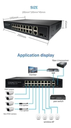 Entegron 16+2 Port 10/100/1000 POE Switch - Power Over Ethernet - Thumbnail
