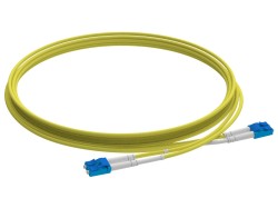 LONGLINE - 1m (3ft) Grade B LC UPC to LC UPC Duplex Typical 0.12dB IL OS2 Single Mode PVC (OFNR) 2.0mm BIF Fiber Optic Patch Cable (1)