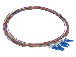 1m (3ft) LC APC 12 Fibers OS2 Single Mode Unjacketed Color-Coded Fiber Optic Pigtail - Thumbnail