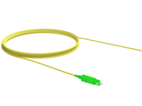1m (3ft) LC APC Simplex OS2 Single Mode PVC (OFNR) 0.9mm Fiber Optic Pigtail