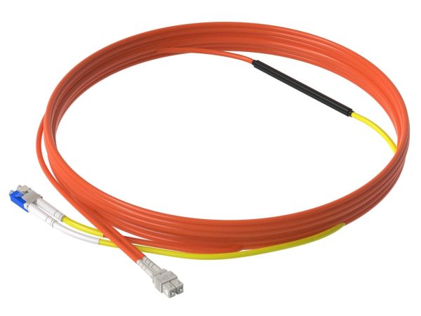 1m (3ft) LC to SC OM2 Mode Conditioning PVC (OFNR) Fiber Optic Patch Cable