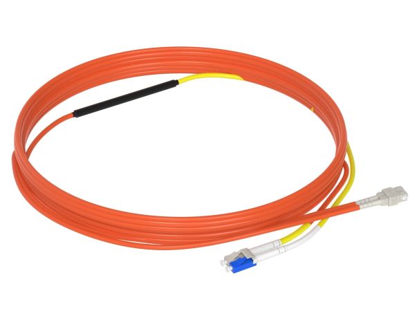 1m (3ft) LC to SC OM2 Mode Conditioning PVC (OFNR) Fiber Optic Patch Cable - 3