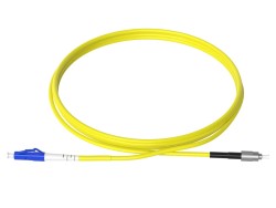 LONGLINE - 1m (3ft) LC UPC to FC UPC Simplex OS2 Single Mode PVC (OFNR) 2.0mm Fiber Optic Patch Cable (1)