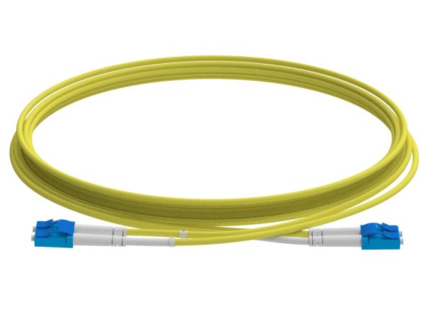 1m (3ft) LC UPC to LC UPC Duplex OS2 Single Mode Indoor Armored PVC (OFNR) 3.0mm Fiber Optic Patch Cable