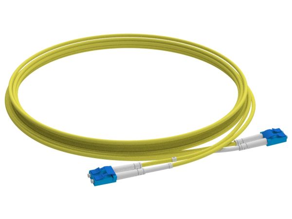 1m (3ft) LC UPC to LC UPC Duplex OS2 Single Mode Indoor Armored PVC (OFNR) 3.0mm Fiber Optic Patch Cable - 2