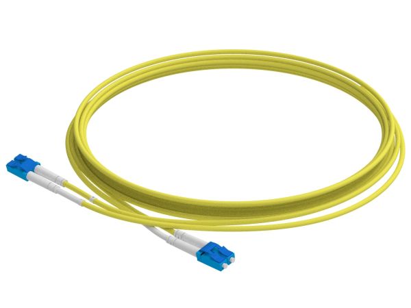 1m (3ft) LC UPC to LC UPC Duplex OS2 Single Mode Indoor Armored PVC (OFNR) 3.0mm Fiber Optic Patch Cable - 3