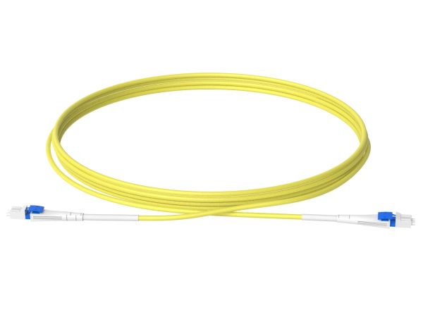1m (3ft) LC UPC to LC UPC Flat Clip Uniboot Duplex OS2 Single Mode PVC (OFNR) 2.0mm BIF Fiber Optic Patch Cable - 2