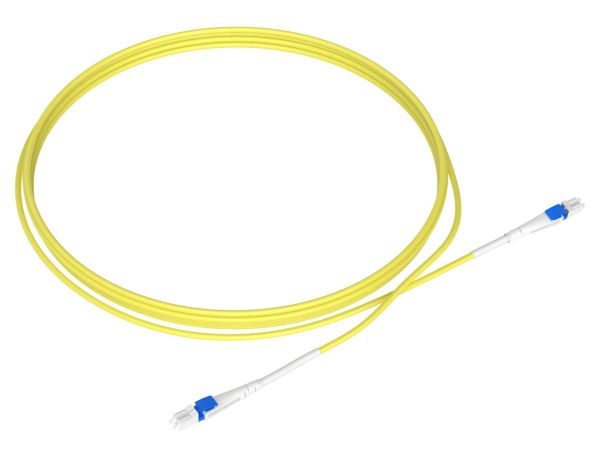 1m (3ft) LC UPC to LC UPC Flat Clip Uniboot Duplex OS2 Single Mode PVC (OFNR) 2.0mm BIF Fiber Optic Patch Cable - 3