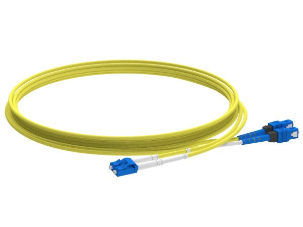 1m (3ft) LC UPC to SC UPC Duplex OM3 Multimode PVC (OFNR) 2.0mm Fiber Optic Patch Cable