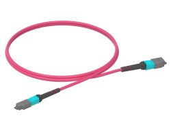 LONGLINE - 1m (3ft) MTP®-12 (Female) to MTP®-12 (Female) OM3 Multimode Elite Trunk Cable (Color-coded), 12 Fibers, Type B, Plenum (OFNP), Aqua (1)