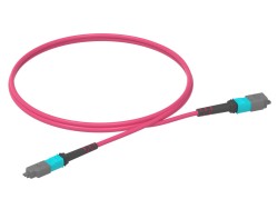 1m (3ft) MTP®-12 (Female) to MTP®-12 (Female) OM3 Multimode Elite Trunk Cable (Color-coded), 12 Fibers, Type B, Plenum (OFNP), Aqua - Thumbnail