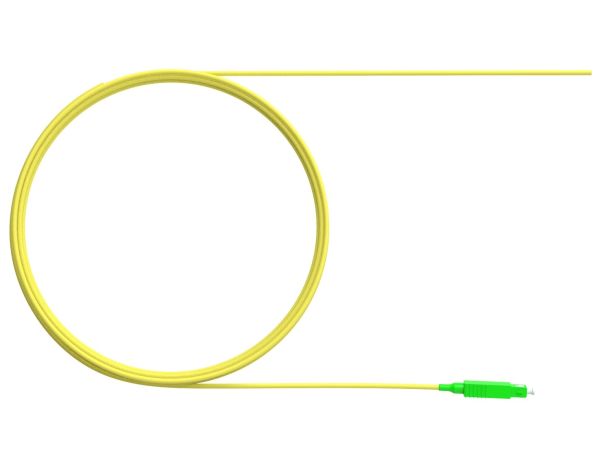1m (3ft) SC APC Simplex OS2 Single Mode PVC (OFNR) 0.9mm Fiber Optic Pigtail - 3