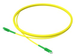 1m (3ft) SC APC to SC APC Simplex OS2 Single Mode PVC (OFNR) 2.0mm Fiber Optic Patch Cable - Thumbnail