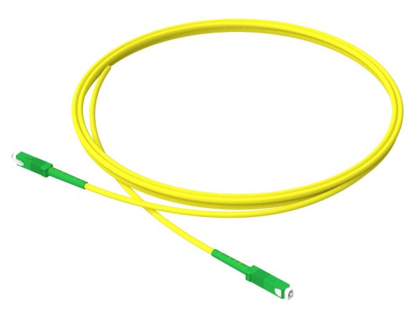 1m (3ft) SC APC to SC APC Simplex OS2 Single Mode PVC (OFNR) 2.0mm Fiber Optic Patch Cable - 1
