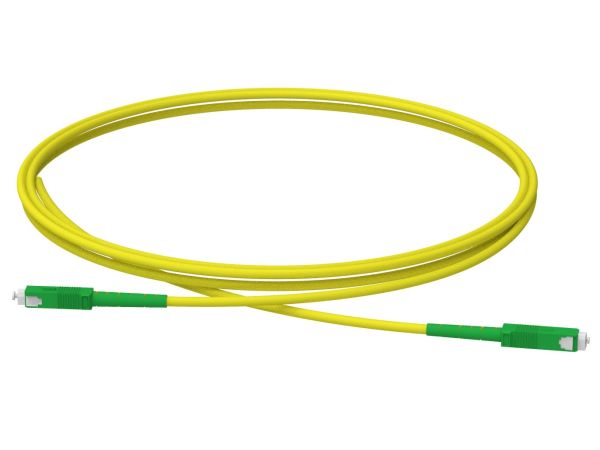 1m (3ft) SC APC to SC APC Simplex OS2 Single Mode PVC (OFNR) 2.0mm Fiber Optic Patch Cable - 3