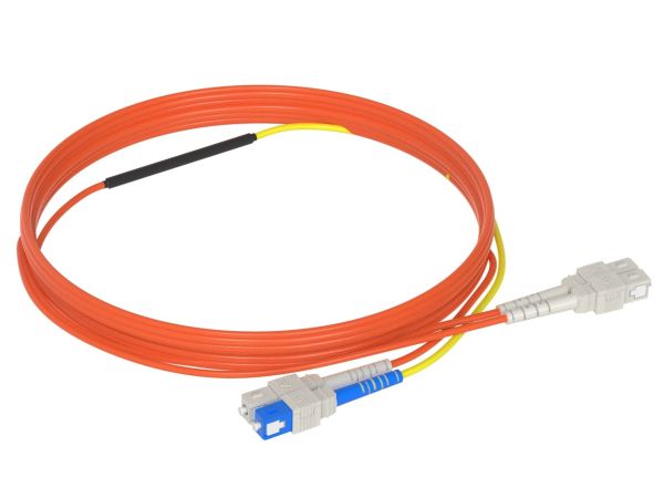 1m (3ft) SC to SC OM1 Mode Conditioning PVC (OFNR) Fiber Optic Patch Cable - 1