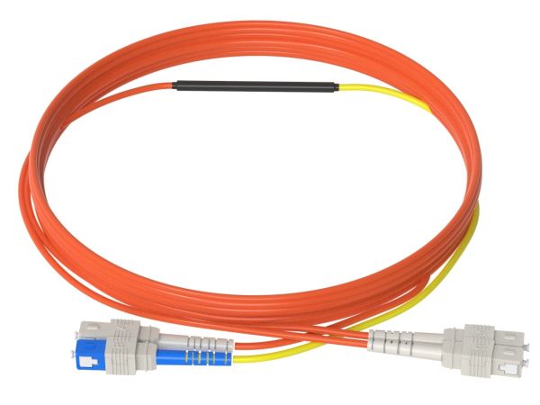 1m (3ft) SC to SC OM1 Mode Conditioning PVC (OFNR) Fiber Optic Patch Cable - 2