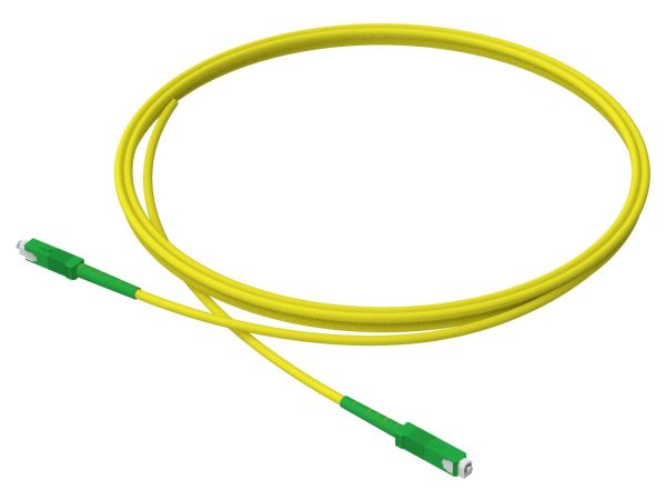 1m (3ft) SC UPC to SC APC Simplex OS2 Single Mode PVC (OFNR) 2.0mm Fiber Optic Patch Cable - 2