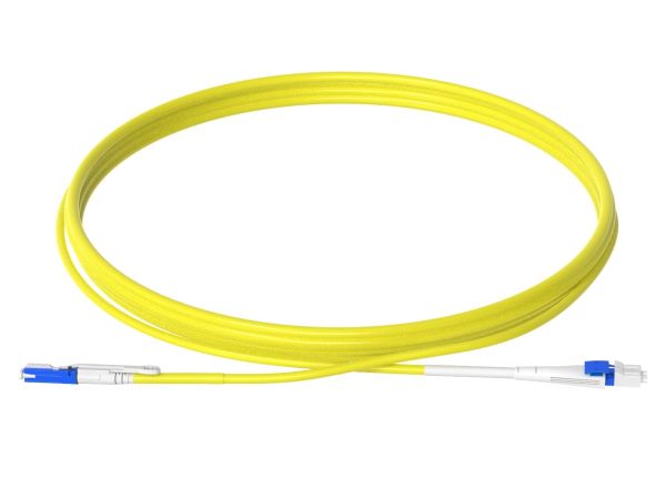 1m (3ft) Senko CS™ UPC to LC UPC Flat Clip Uniboot Duplex OS2 Single Mode PVC (OFNR) 2.0mm Fiber Optic Patch Cable, for 200/400G Network Connection - 2