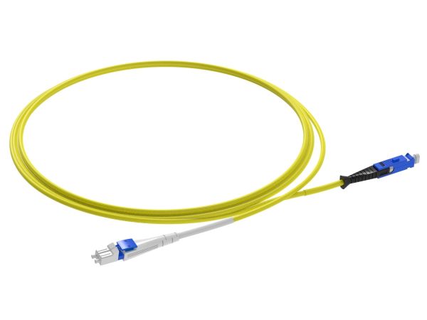 1m (3ft) Senko SN UPC to Flat Clip LC UPC Uniboot Duplex OS2 Single Mode PVC (OFNR) 1.6mm Fiber Optic Patch Cable, for 400G Network Connection