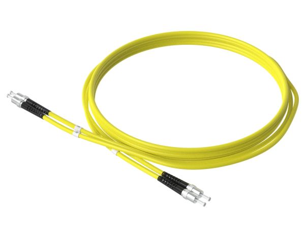 1m (3ft) ST UPC to ST UPC Duplex OS2 Single Mode PVC (OFNR) 2.0mm Fiber Optic Patch Cable - 3