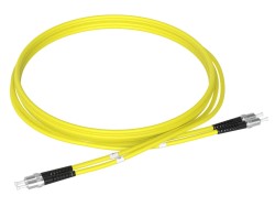 1m (3ft) ST UPC to ST UPC Duplex OS2 Single Mode PVC (OFNR) 2.0mm Fiber Optic Patch Cable - Thumbnail