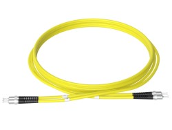 1m (3ft) ST UPC to ST UPC Duplex OS2 Single Mode PVC (OFNR) 2.0mm Fiber Optic Patch Cable - Thumbnail