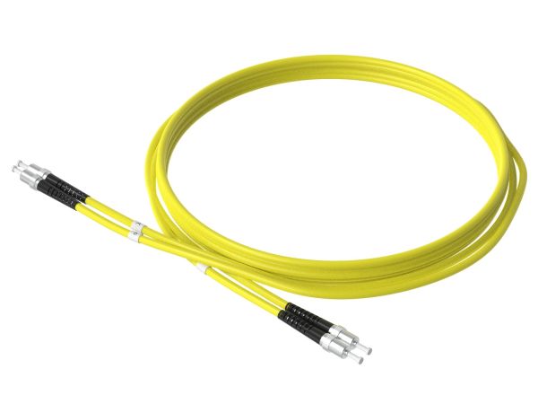 1m (3ft) ST UPC to ST UPC Duplex OS2 Single Mode PVC (OFNR) 2.0mm Fiber Optic Patch Cable