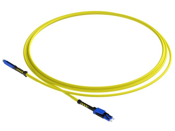 1m (3ft) US Conec MDC UPC to LC UPC Uniboot Duplex OS2 Single Mode PVC (OFNR) 2.0mm Fiber Optic Patch Cable, for 200/400G Network Connection - 1