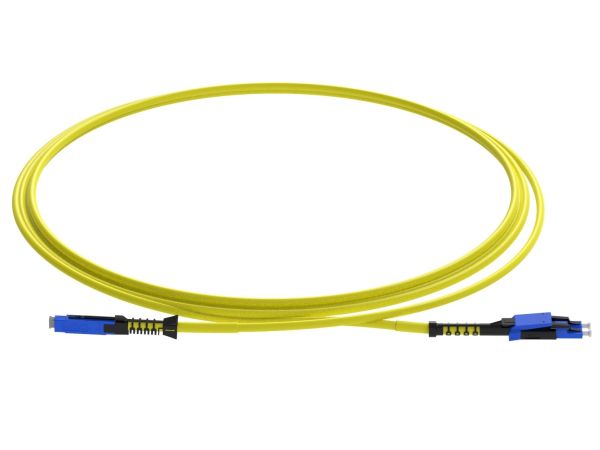 1m (3ft) US Conec MDC UPC to LC UPC Uniboot Duplex OS2 Single Mode PVC (OFNR) 2.0mm Fiber Optic Patch Cable, for 200/400G Network Connection