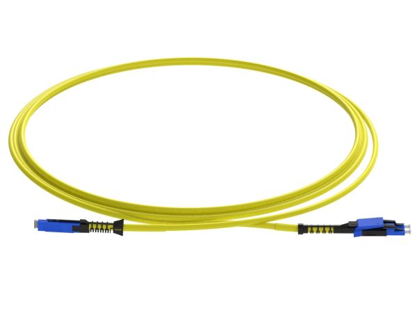 1m (3ft) US Conec MDC UPC to LC UPC Uniboot Duplex OS2 Single Mode PVC (OFNR) 2.0mm Fiber Optic Patch Cable, for 200/400G Network Connection - 2