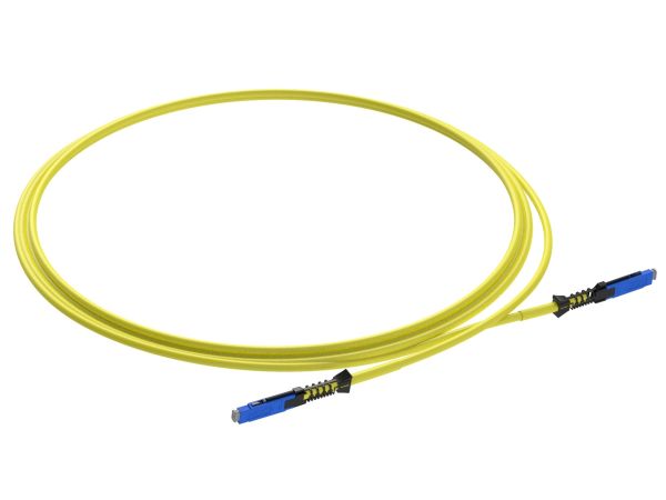 1m (3ft) US Conec MDC UPC to MDC UPC Uniboot Duplex OS2 Single Mode PVC (OFNR) 2.0mm Fiber Optic Patch Cable, for 200/400G Network Connection