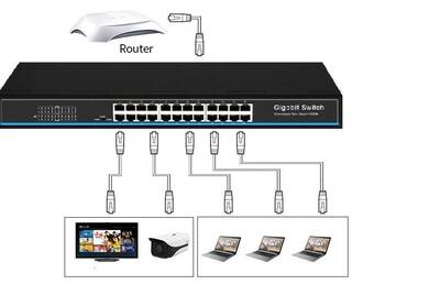 24 Port 10/100/1000 Mbps Gigabit Switch Rack metal kasa - 3