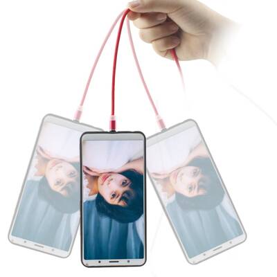 3 uçlu iOs Android Manyetik Mıknatıslı USB Hızlı Şarj Kablosu - 6