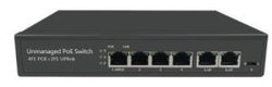 ENTEGRON - 4 Port Ethernet PoE Switch, 6 Port (4+2) - 4 PoE Ports + 2 Uplink METAL KASA SWITCH