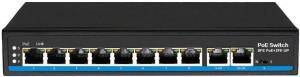 8 Port Ethernet PoE Switch, 10 Port (8+2) - 8 PoE Port + 2 Gibabit Metal kasa - 1