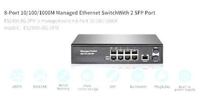 8 Port full Gigabit managed Switch+2SFP Slots