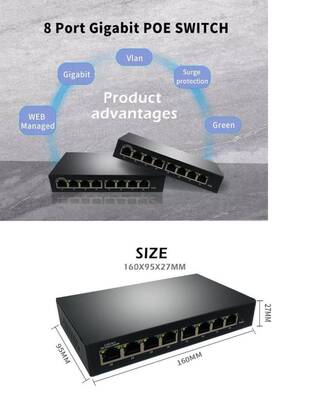 Entegron 8-Port Full Gigabit Web Managed Ethernet Switch