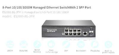 8P GigaBit Yönetilebilir Switch Metal kasa 8 port 10/100/1000 - 1
