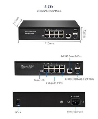 8P GigaBit Yönetilebilir Switch Metal kasa 8 port 10/100/1000 - 2