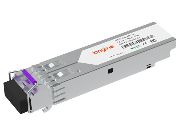 Alcatel-Lucent SFP-100-BX20LT Compatible 100BASE-BX-D BiDi SFP 1550nm-TX/1310nm-RX 20km DOM SC SMF Transceiver Module