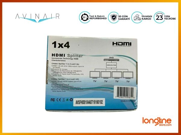 AVInAir AV-SF-HD104A Spitfire Pro 14 HDMI 1.3 Splitter (Black) AV-SF-HD104A - 2