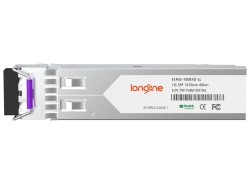LONGLINE - Brocade E1MG-100BXD Compatible 100BASE-BX-D BiDi SFP 1550nm-TX/1310nm-RX 10km DOM Simplex LC SMF Transceiver Module (1)