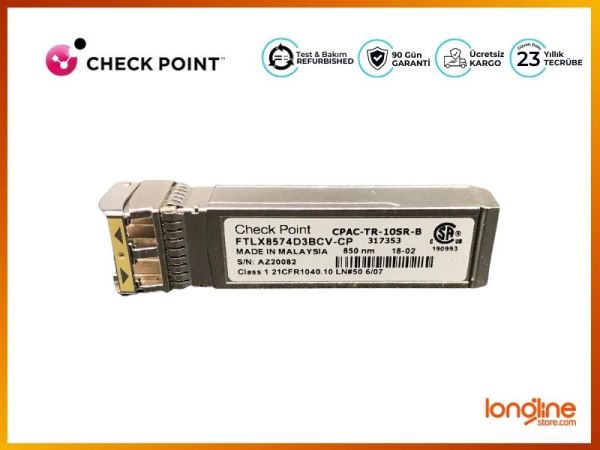 CHECK POINT FTLX8574D3BCV-CP CPAC-TR-10SR-B 850NM 10GB TRANSCEIVER MODULE - 3