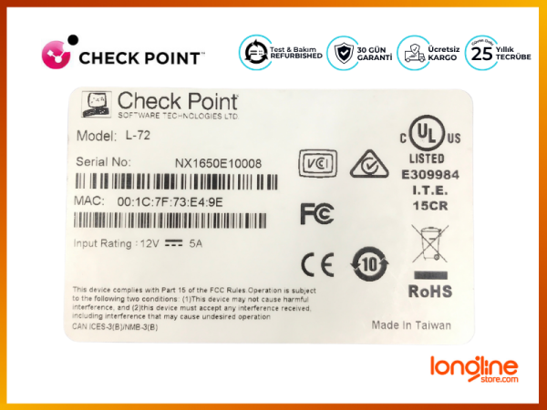 Check Point L-72 Firewall & Security Appliance - 4