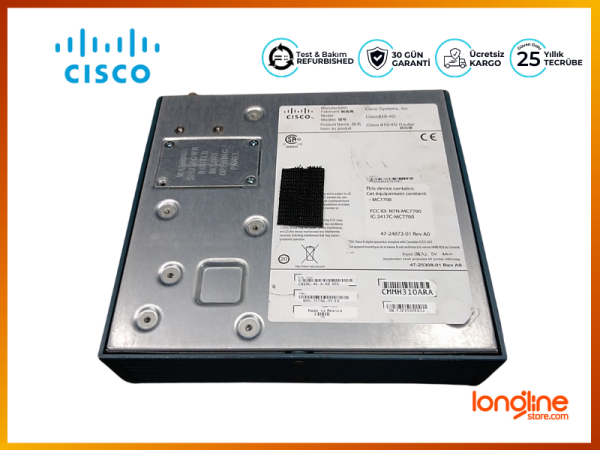 Cisco 819 1-Port 10/100 Wired Router (C819G-4G-A-K9) - 3