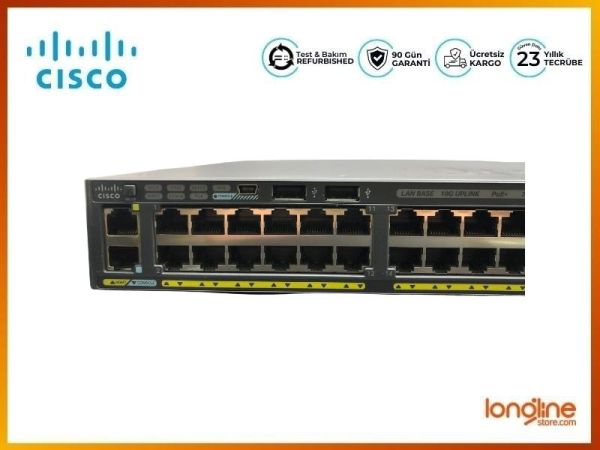 Cisco WS-C2960X-48FPD-L 2960X 48 port GIG Managed POE+ Switch - 5